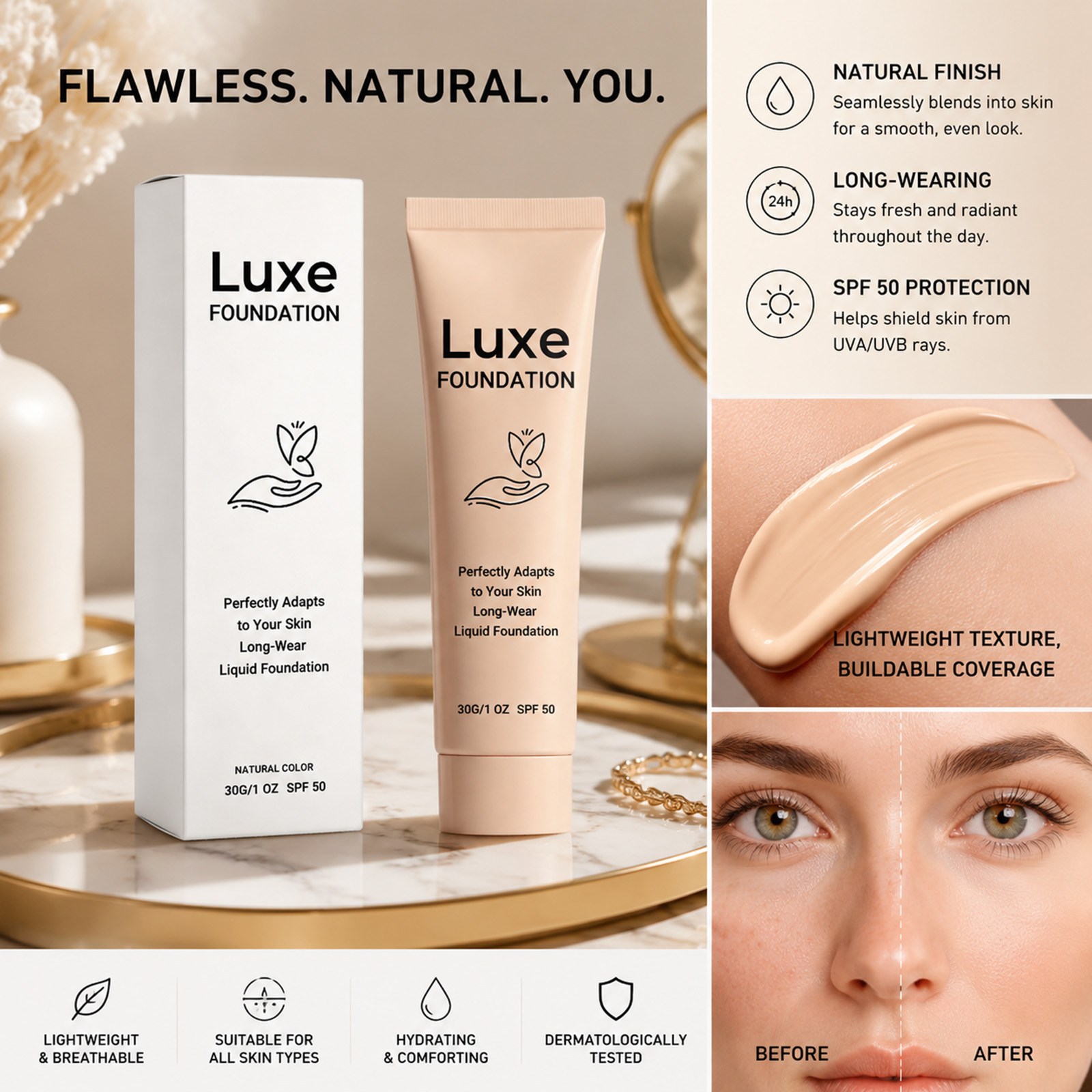 SPF 50+ Color Changing Foundat - đánh giá và giá Face Moisturizer Spf