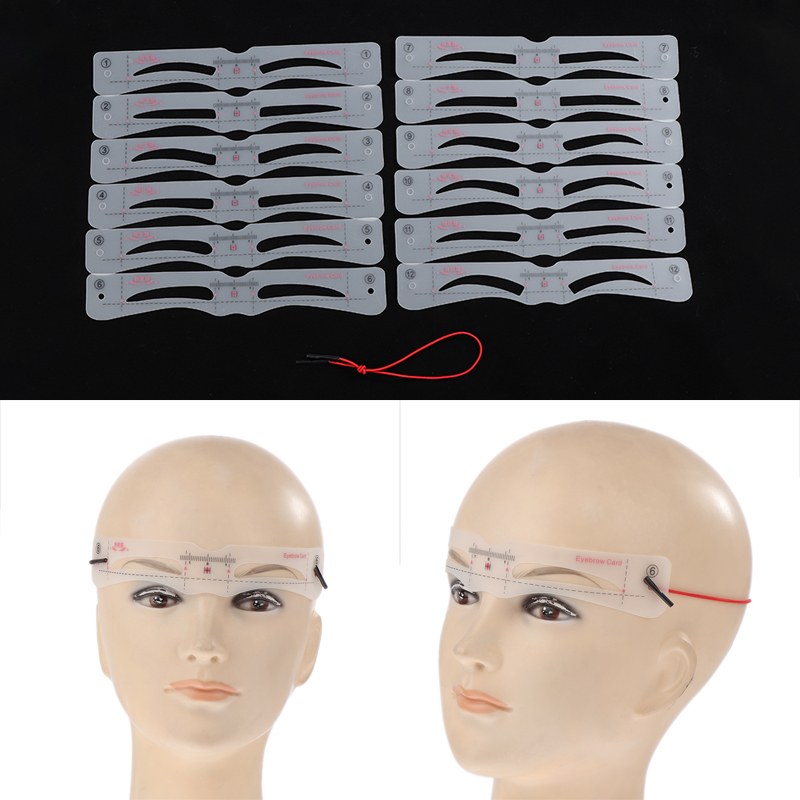 12Pcs Eyebrow Stencil Set Reus - đánh giá và giá Men'S Grooming Eyebrow Shape