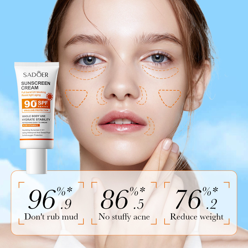 Sadoer Sunscreen Cream With Hi - đánh giá và giá Face Moisturizer Spf