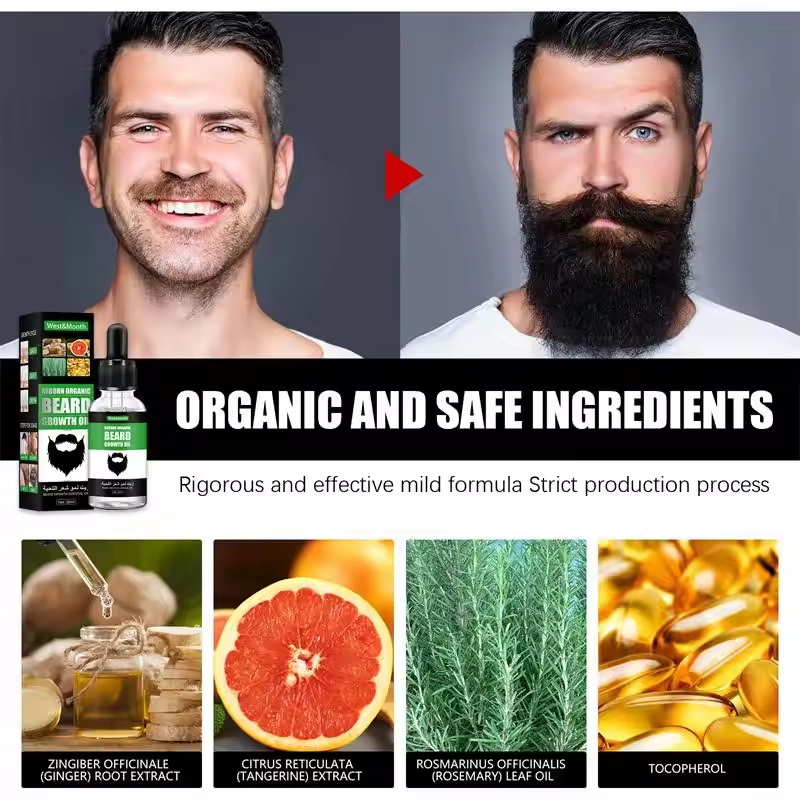 Fast Natural Mature Men Beard  - đánh giá và giá Beard Oil Growth